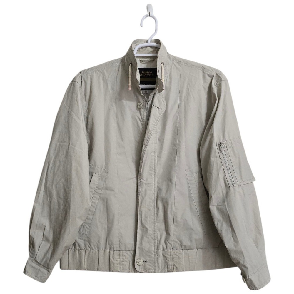 London Fog Vintage 80s Tempo Europa Utility Bomber Style Jacket In Tan Sz 40R